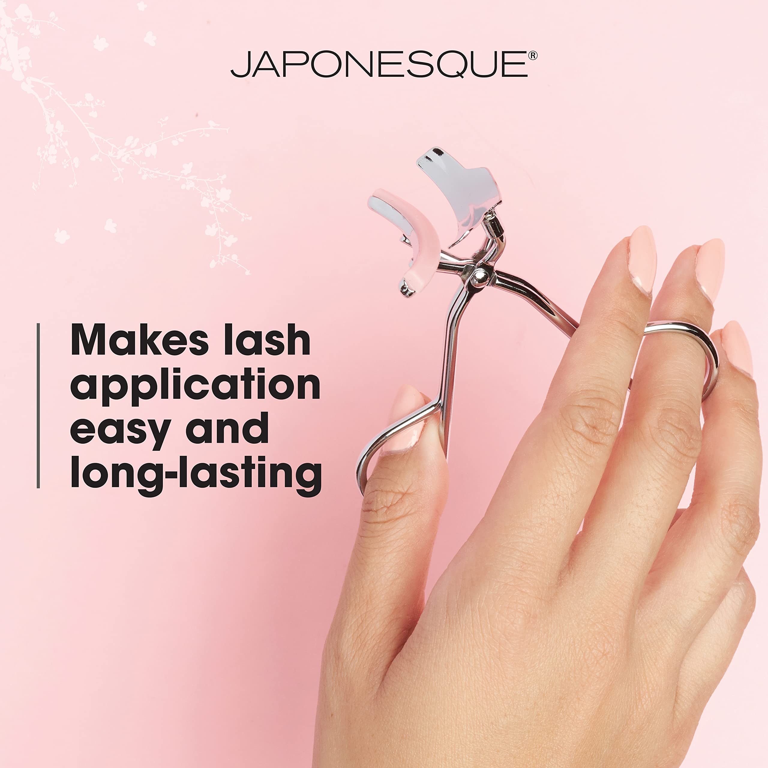 JAPONESQUE False Lash Fuser and Curler - Fuse Natural Lashes to False Eyelashes - No More Flyaway Corners! Great Tool for Short Natural Lashes