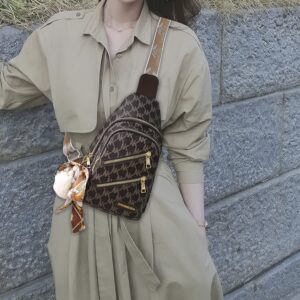 Casual Crossbody Bag Sling Backpack Small Sling Bag Travel Hiking Chest Bag Outdoor (khaki-brown)