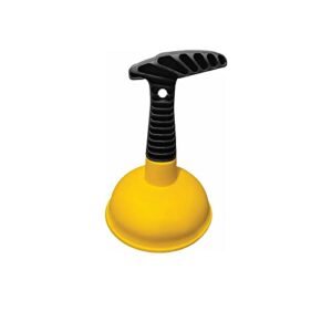 cuzlarmul sink plunger, easy to use mini plunger with short handle, powerful plunger unclogging tool for kitchen sink, shower, bathroom drains, bath, yellow