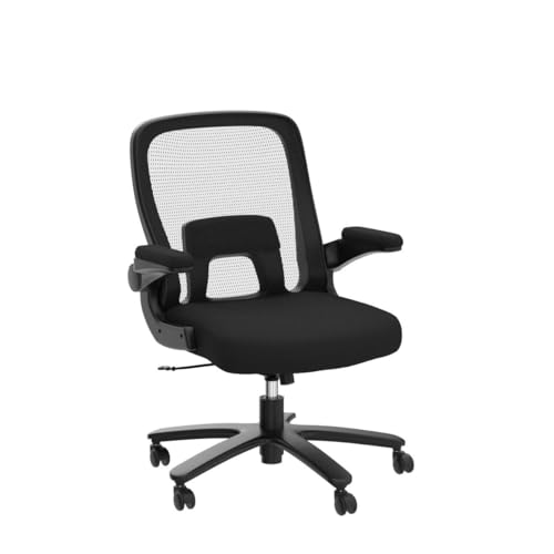 Ollega Big and Tall Office Chair 500lbs, Ergonomic Office Chair with Adjustable Lumbar Support, Heavy Duty Mesh Desk Chair Wide Seat, Black Oversized Computer Chairs for Heavy People