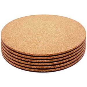 KITLAB Cork Plant Coasters, Double Layers 6 Inch Cork Planter Coaster, Absorbent Cork Plant Mats, Cork Plant Coasters for House Plants, 6 Pcs