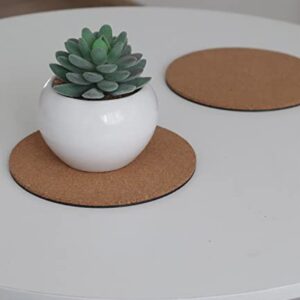 KITLAB Cork Plant Coasters, Double Layers 6 Inch Cork Planter Coaster, Absorbent Cork Plant Mats, Cork Plant Coasters for House Plants, 6 Pcs