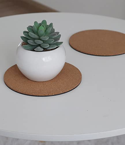 KITLAB Cork Plant Coasters, Double Layers 6 Inch Cork Planter Coaster, Absorbent Cork Plant Mats, Cork Plant Coasters for House Plants, 6 Pcs