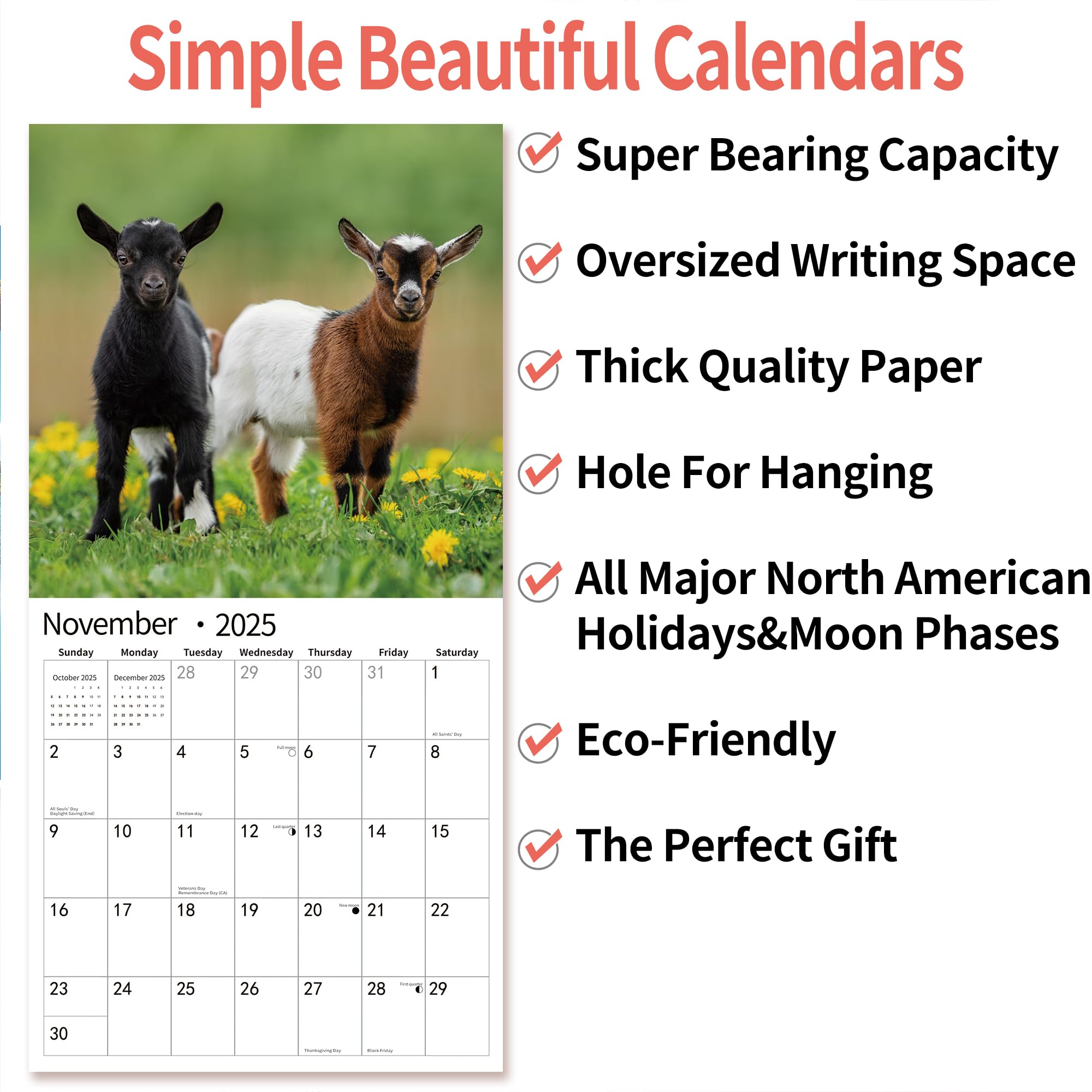 2024 Wall Calendar,Calendar 2024, November 2023 - December 2024, Wall Calendar Pathway, 12" x 24" Opened,Full Page Months Thick & Sturdy Paper for Gift Perfect Calendar Organizing & Planning