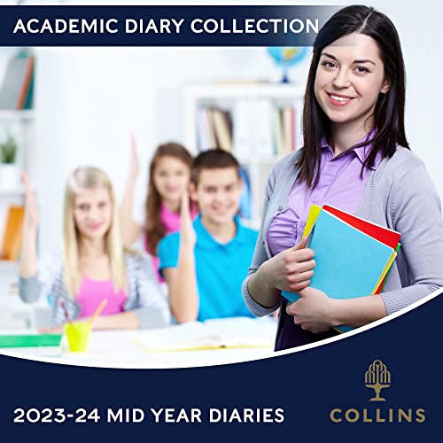 Collins Essentials Academic 2023-24 A5 Day to A Page Mid Year Diary Planner (Appointments) School, College or University Term Journal - July 2023 to July 2024 - Black - ESSA51M.99-2324