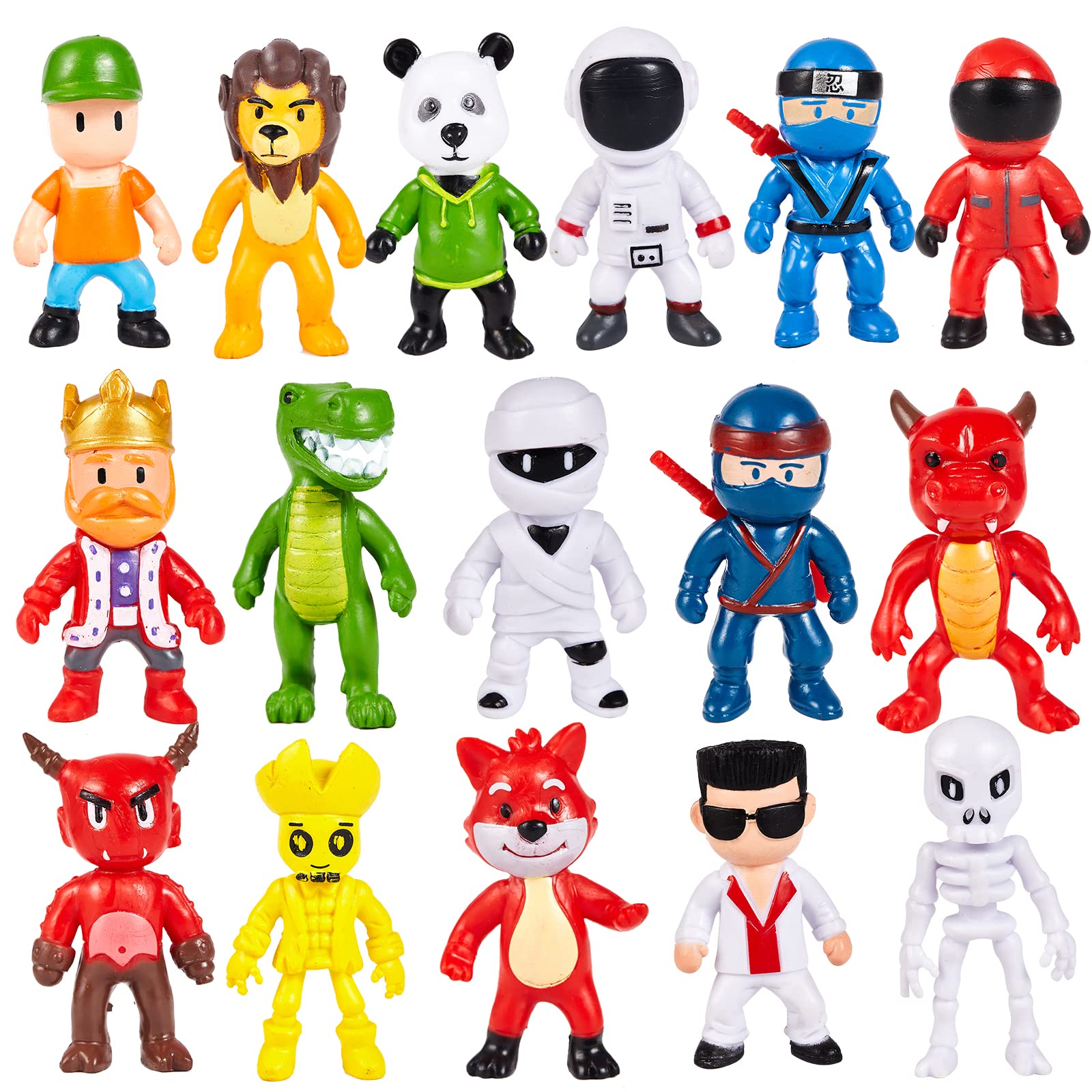 HOTPLACY 16pcs Stumble Guys Toys, 2.6 inches Stumble Guys Action Figures Kids Toys Cake Toppers Collection Playset