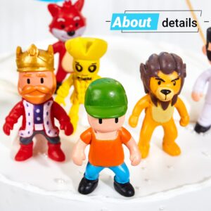 HOTPLACY 16pcs Stumble Guys Toys, 2.6 inches Stumble Guys Action Figures Kids Toys Cake Toppers Collection Playset