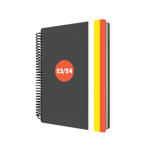 Collins Debden Delta Academic 2023-24 A5 Day To Page Mid Year Diary Planner School College or University Term Journal - August 2023 to August 2024 - Orange - FP51M.44-2324