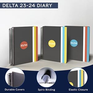 Collins Debden Delta Academic 2023-24 A5 Day To Page Mid Year Diary Planner School College or University Term Journal - August 2023 to August 2024 - Orange - FP51M.44-2324