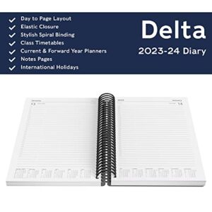 Collins Debden Delta Academic 2023-24 A5 Day To Page Mid Year Diary Planner School College or University Term Journal - August 2023 to August 2024 - Orange - FP51M.44-2324