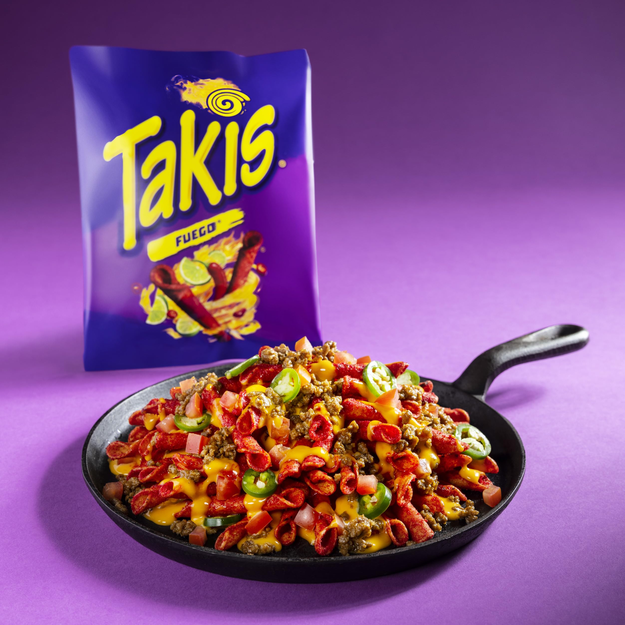 Takis Fuego 17 oz Fiesta Size Bag, Hot Chili Pepper & Lime Flavored Extreme Spicy Rolled Tortilla Chips