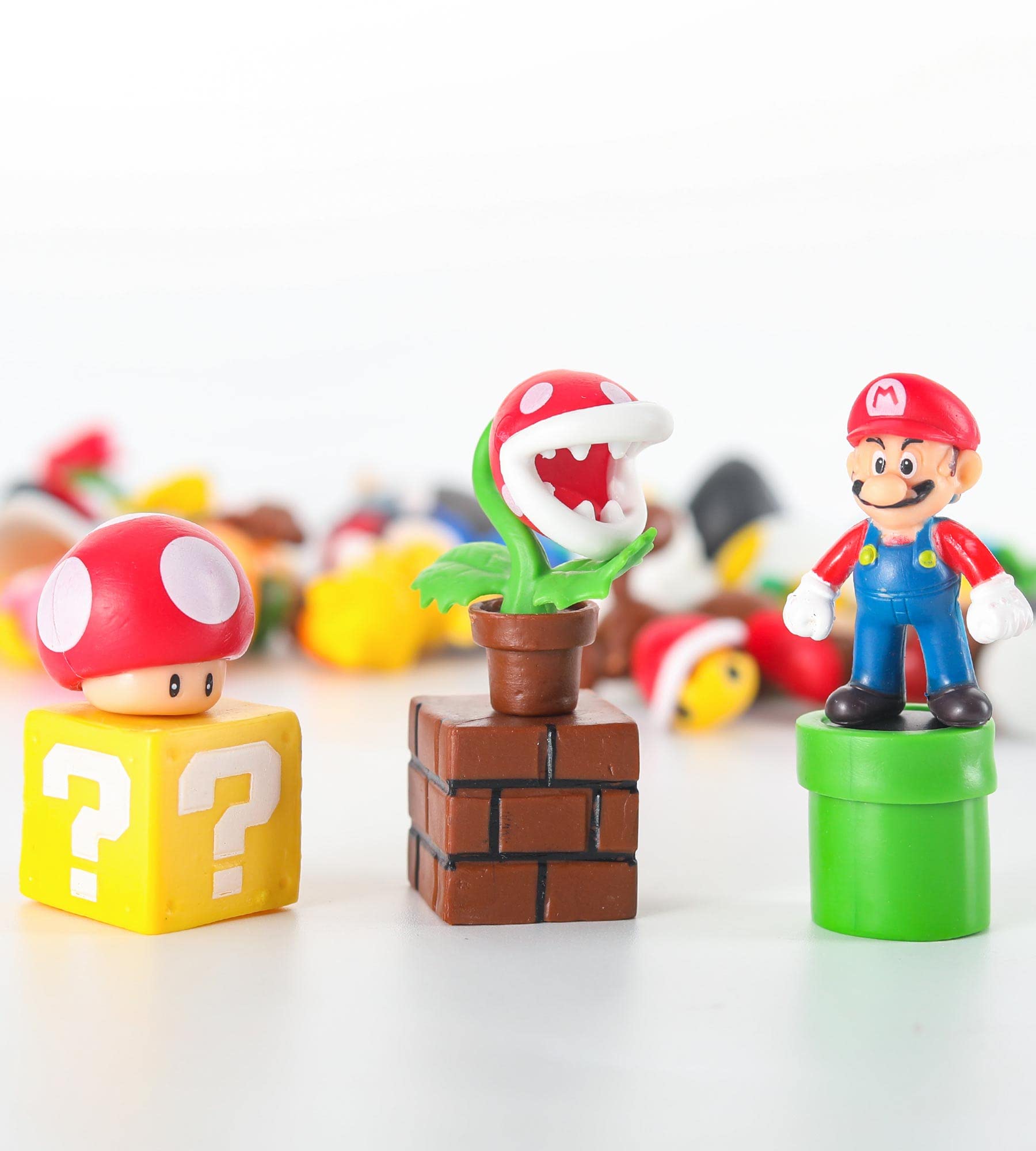 48pcs Super Bros Character Cake Toppers Figures Toys, Birthday Party Cupcake Decorations, Collection Playset 1.2 "- 2.8"