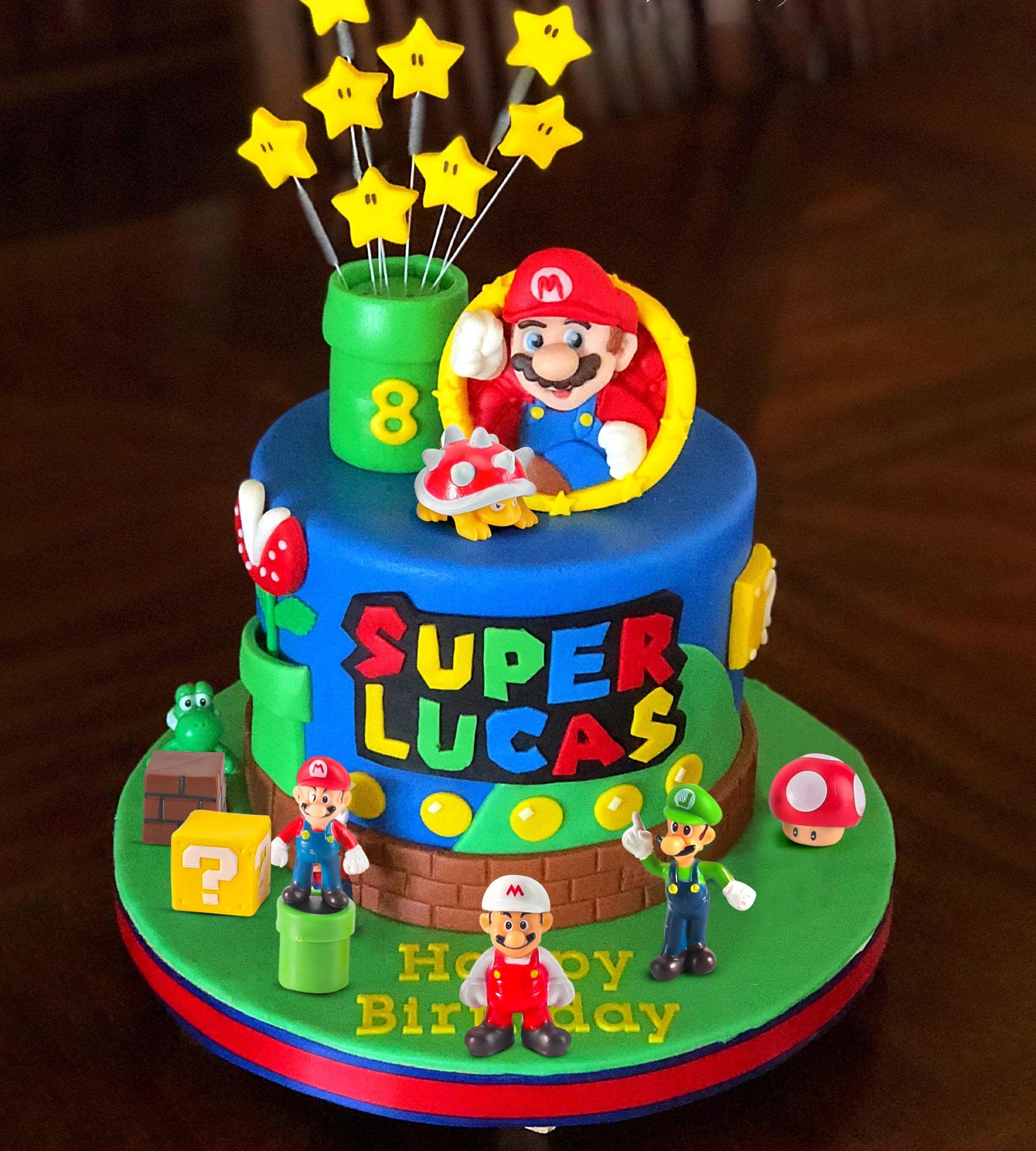 48pcs Super Bros Character Cake Toppers Figures Toys, Birthday Party Cupcake Decorations, Collection Playset 1.2 "- 2.8"