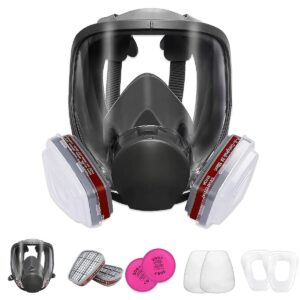 Ancyutri Full Face Respirator Mask,Reusable Organic Vapor Gas Cover,Ideal for Painting Spray,Epoxy Resin,Car Spraying,Dust,Polishing,Welding,Sanding,Cutting