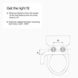 Brondell FSA-15 FreshSpa Thinline Bidet Attachment for Toilet Seats with Adjustable Single Nozzle, Side Arm Control, Thin Profile, White (Ambient Temperature)