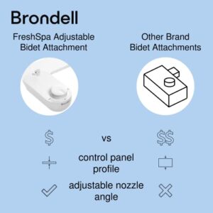 Brondell FSA-15 FreshSpa Thinline Bidet Attachment for Toilet Seats with Adjustable Single Nozzle, Side Arm Control, Thin Profile, White (Ambient Temperature)