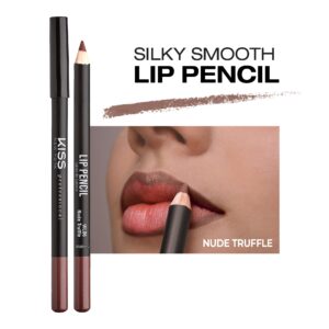 KISS NEW YORK Professional Slim Lip Pencil, Creamy Soft Lip Liner, Smooth Long-Lasting Rich Lip Color, Natural Lip Makeup, Water-Resistant Lip Crayon (Nude Truffle)