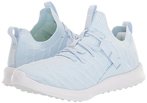 Puma Golf NA Women's Laguna Fusion Knit Sneaker, ICY Blue-Puma White, 8.5