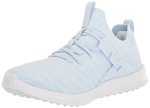 Puma Golf NA Women's Laguna Fusion Knit Sneaker, ICY Blue-Puma White, 8.5