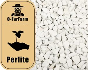 o-farfarm chunky perlite bulk, horticultural pearlite coarse perlite for plants indoor, additive conditioner mix, improve drainage and ventilation, help root growth(5-10mm, 1qt)