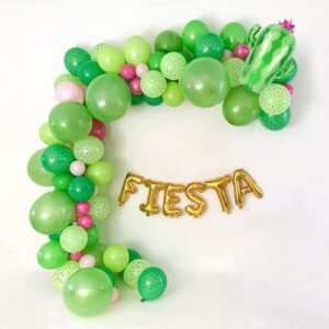 cactus fiesta balloon garland kit, mexican final fiesta balloon arch with pink green magenta balloons cactus foil balloon for cactus birthday party, fiesta bachelorette party, cactus baby shower