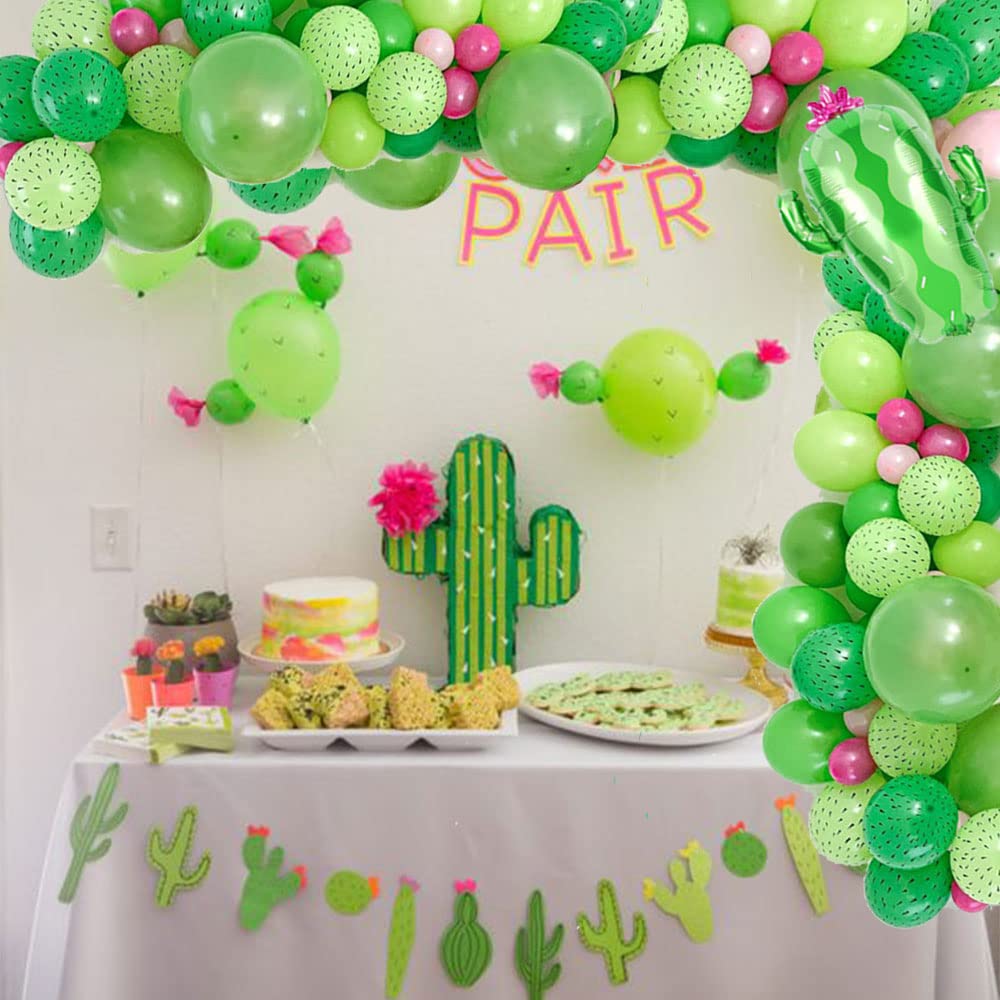 Cactus Fiesta Balloon Garland Kit, Mexican Final Fiesta Balloon Arch with Pink Green Magenta Balloons Cactus Foil Balloon for Cactus Birthday Party, Fiesta Bachelorette Party, Cactus Baby Shower