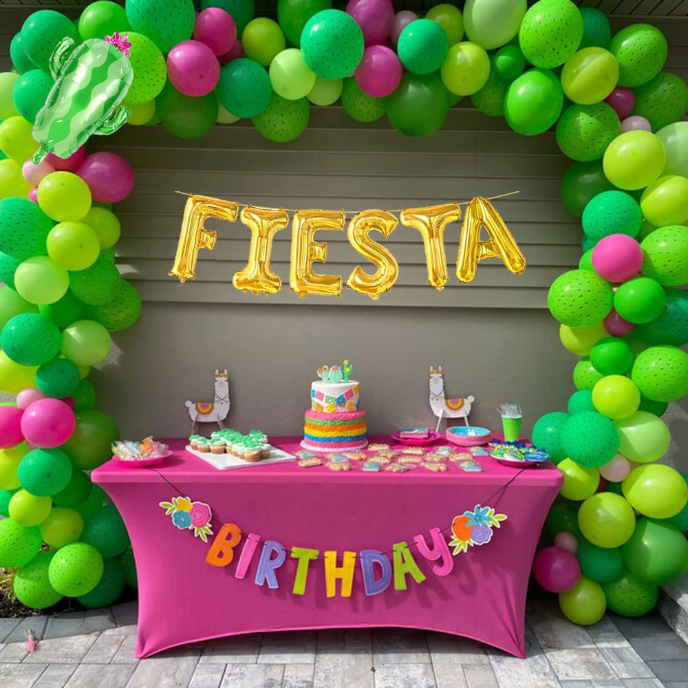 Cactus Fiesta Balloon Garland Kit, Mexican Final Fiesta Balloon Arch with Pink Green Magenta Balloons Cactus Foil Balloon for Cactus Birthday Party, Fiesta Bachelorette Party, Cactus Baby Shower