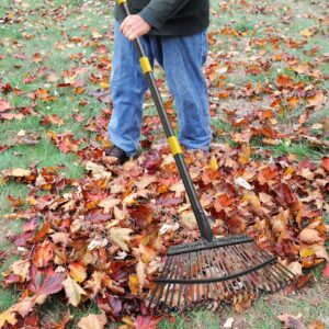 65 Inch Rake for Leaves, Rakes for Lawns Heavy Duty Hoe Lawns Leaf Lawn Leveling Rake Yard Tools for Picking up Leaves, Grass Clippings, Garbage with 25 Metal Tines Ergonomics Adjustable Handle