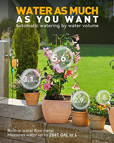 RAINPOINT WiFi Water Timer, Smart Sprinkler Timer Hose Timer WiFi Irrigation Controller, Wireless Watering System Valve, APP & Voice Control, Weather-Based Automatic Rain Delay, Brass Inlet