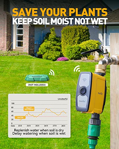 RAINPOINT WiFi Water Timer, Smart Sprinkler Timer Hose Timer WiFi Irrigation Controller, Wireless Watering System Valve, APP & Voice Control, Weather-Based Automatic Rain Delay, Brass Inlet