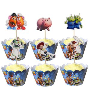 48pcs toy inspiration story cake toppers ,kids birthday party cake decoration supplies