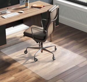 naturei clear chair mat for hard floors, 60'' x 46'' transparent office mats, heavy duty floor protector mat for office & home - rectangle