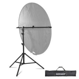 neewer extendable reflector holder arm with 6.6'/2m stand & bag, photo studio telescopic 27.9” to 47.2” boom arm 360° swivel reflector bracket for product, portrait, studio & outdoor photography