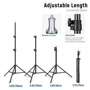 NEEWER Extendable Reflector Holder Arm with 6.6'/2m Stand & Bag, Photo Studio Telescopic 27.9” to 47.2” Boom Arm 360° Swivel Reflector Bracket for Product, Portrait, Studio & Outdoor Photography