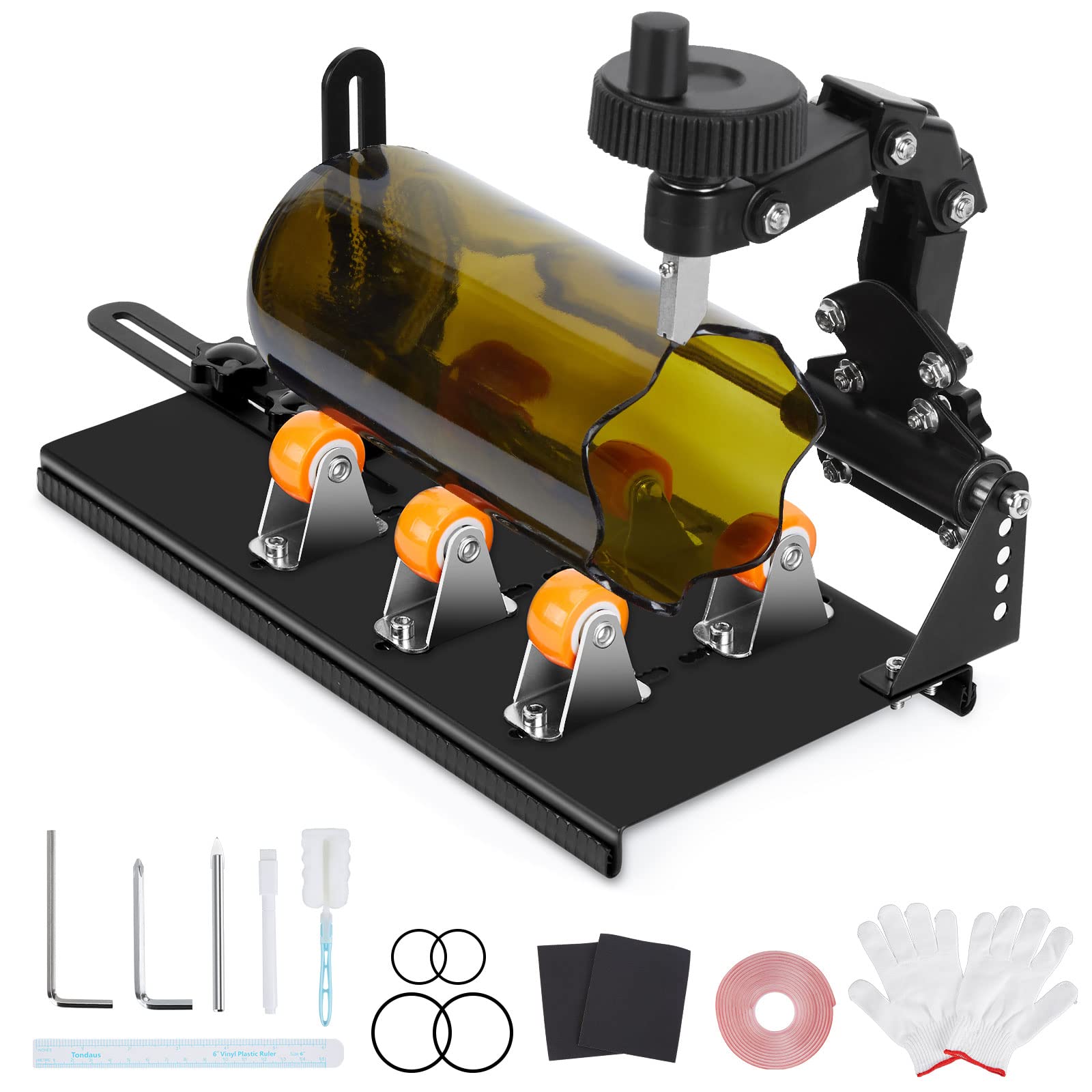 Glass Bottle Cutter Kit, FIXM DIY Glass Cutter for Bottles with Adjustable Width, DIY Any Art-Ware with a Complete Set of Accessories