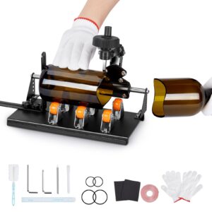 Glass Bottle Cutter Kit, FIXM DIY Glass Cutter for Bottles with Adjustable Width, DIY Any Art-Ware with a Complete Set of Accessories