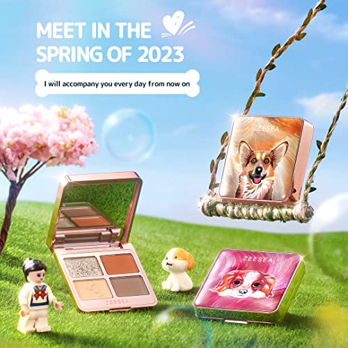 zeesea Tipsy Kitty Eyeshadow Palette Quad, Waterproof Eye Shadow for Catgirls, Matte Eyeshadow, Shimmer Eye Shadow Palette Makeup (D01)