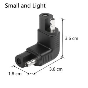 CERRXIAN Right Angle SAE Polarity Reverse Adapter, 90 Degree SAE to SAE Plug Quick Disconnect Connector for Solar Panel,RV,etc(2-Pack)