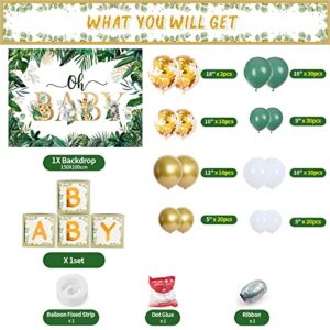 Baby Shower Decorations Boy Girl - 150pcs Baby Shower Party Supplies, Baby Shower Backdrop, Balloon Arch/Garland Kit, Baby Balloon Boxes