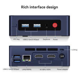 Beelink Mini S12 Mini PC, 12th Intel Alder Lake- N95 (4C/4T, up to 3.4GHz), 8GB DDR4 256GB PCIEx1 SSD, Mini Desktop Computer Support 4K@60Hz Dual Display/BT 4.2/WiFi 5/USB 3.2/Gigabit Ethernet