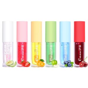 kimieye 6pcs color changing lip gloss set, long lasting moisturizing lip tint, waterproof lip balm, hydrating lip oil for natural and healthy lip look, 0.4 fl oz