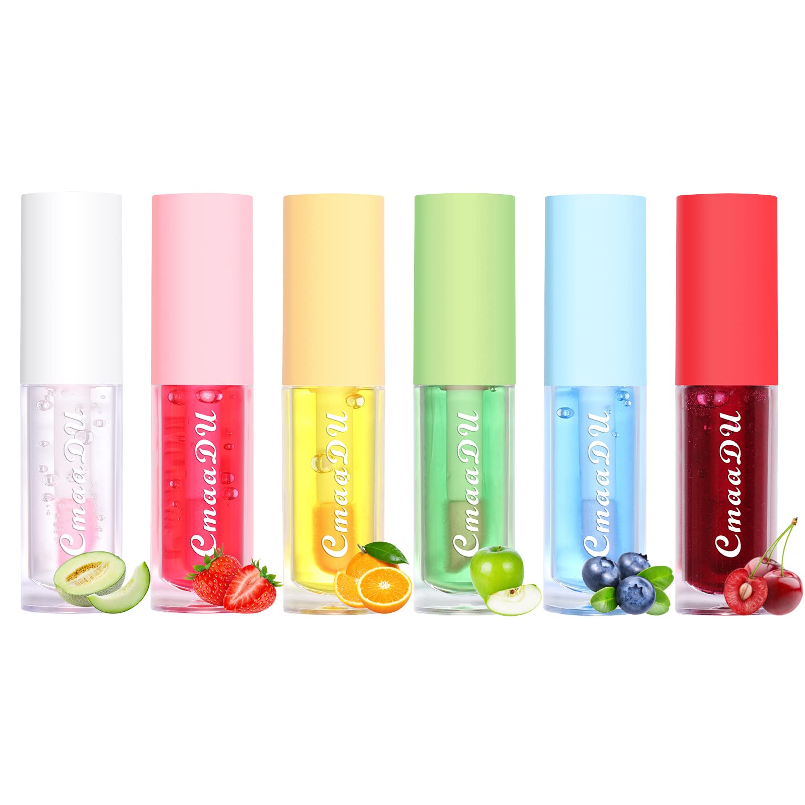 KIMIEYE 6Pcs Color Changing Lip Gloss Set, Long Lasting Moisturizing Lip Tint, Waterproof Lip Balm, Hydrating Lip Oil for Natural and healthy Lip Look, 0.4 fl oz