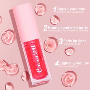 KIMIEYE 6Pcs Color Changing Lip Gloss Set, Long Lasting Moisturizing Lip Tint, Waterproof Lip Balm, Hydrating Lip Oil for Natural and healthy Lip Look, 0.4 fl oz