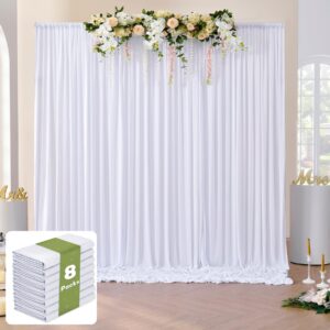 40 ft x 10 ft wrinkle free white backdrop curtain panels, polyester photography backdrop drapes, wedding party home decoration supplies