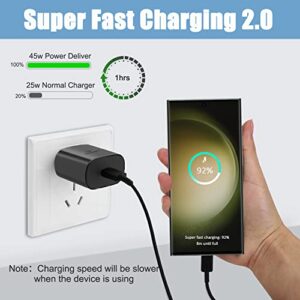 S23 S22 S24 Samsung 45W Super Fast Charger Type C, Long 10FT C Charger Cable Fast Charging with 45W USB-C Android Phone Charger Block for Samsung Galaxy S24 Ultra/S24/S24+/S23/S23 Ultra/S23+/S22 Ultra