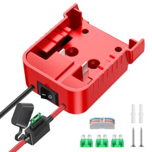 power wheels adapter for milwaukee m18 battery adapter 18v power wheels battery conversion kit with switch, fuse & wire terminals, 12awg wire, power connector for diy rc car toys and robotics
