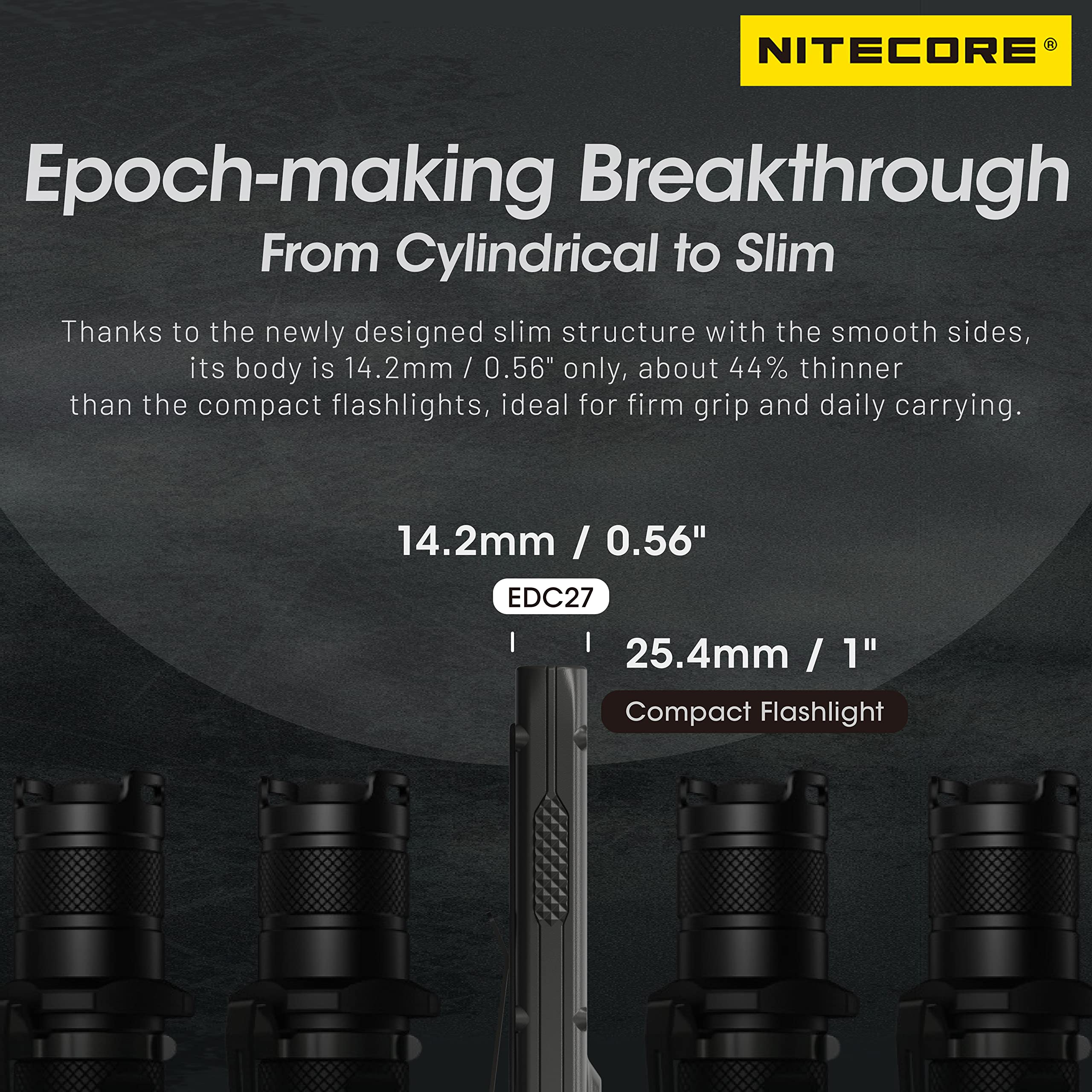 Nitecore EDC27 3000 Lumen Ultra Slim High Performance EDC Flashlight