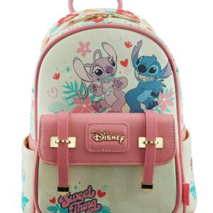 Wondapop Disney Angel and Stitch 11" Vegan Leather Fashion Mini Backpack