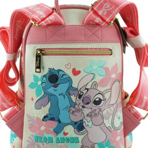 Wondapop Disney Angel and Stitch 11" Vegan Leather Fashion Mini Backpack