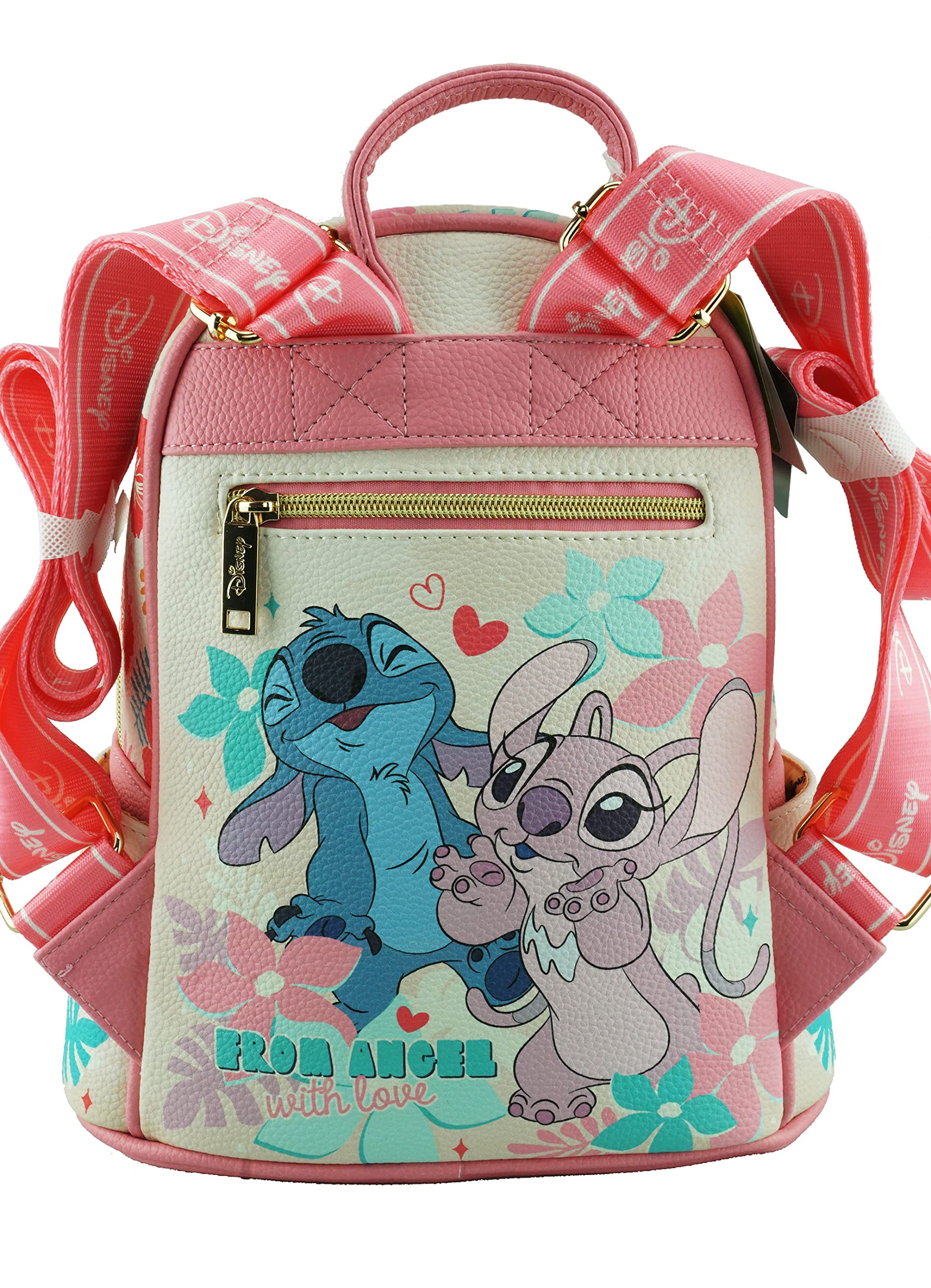 Wondapop Disney Angel and Stitch 11" Vegan Leather Fashion Mini Backpack